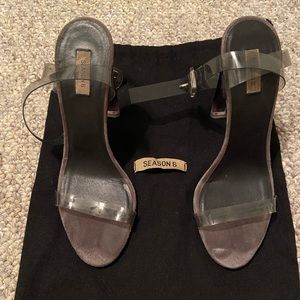 Authentic Yeezy Lucite Heels in Grey size 6.5